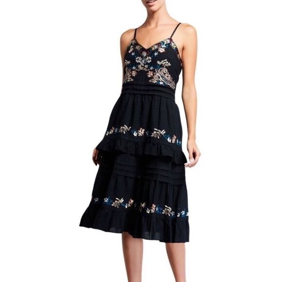 NWT Love Sam Addison Embroidered Midi Dress - Picture 1 of 10